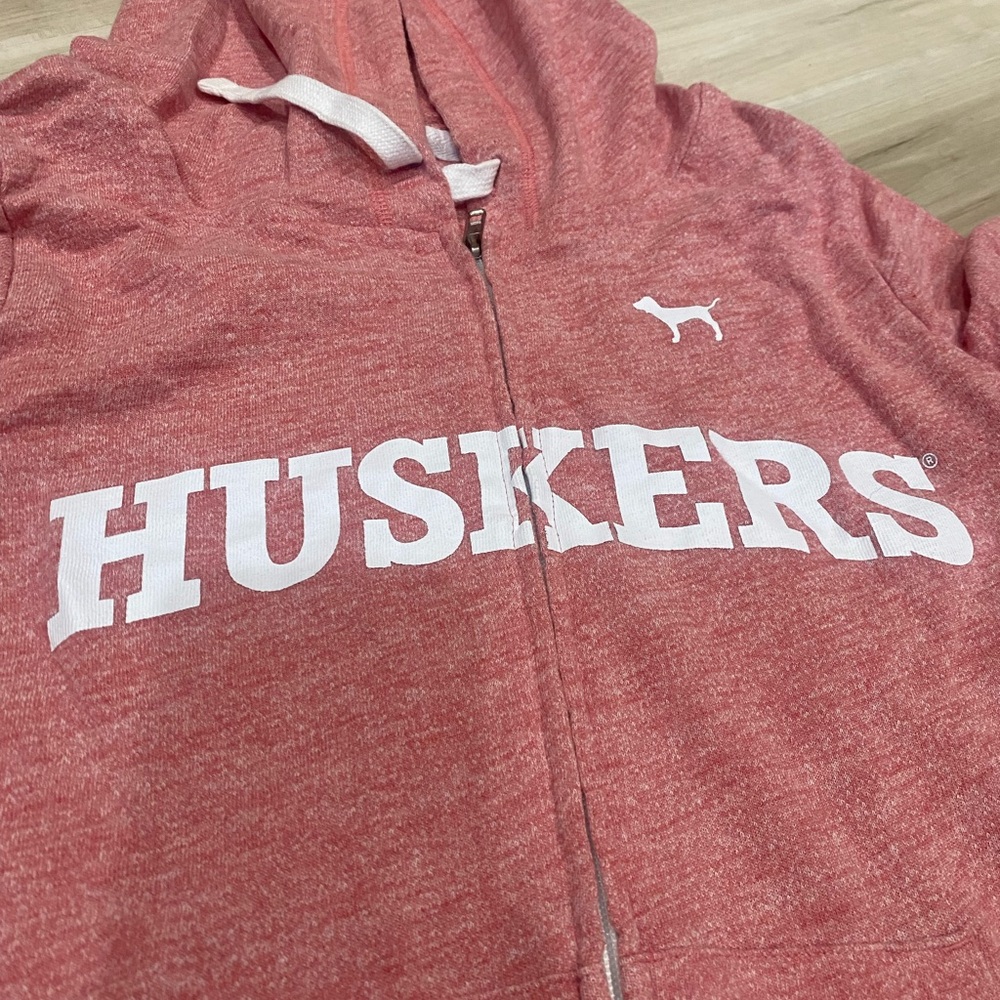 PINK Victoria’s Secret Nebraska Huskers Zip Hoodie Small 0188 - Picture 2 of 5